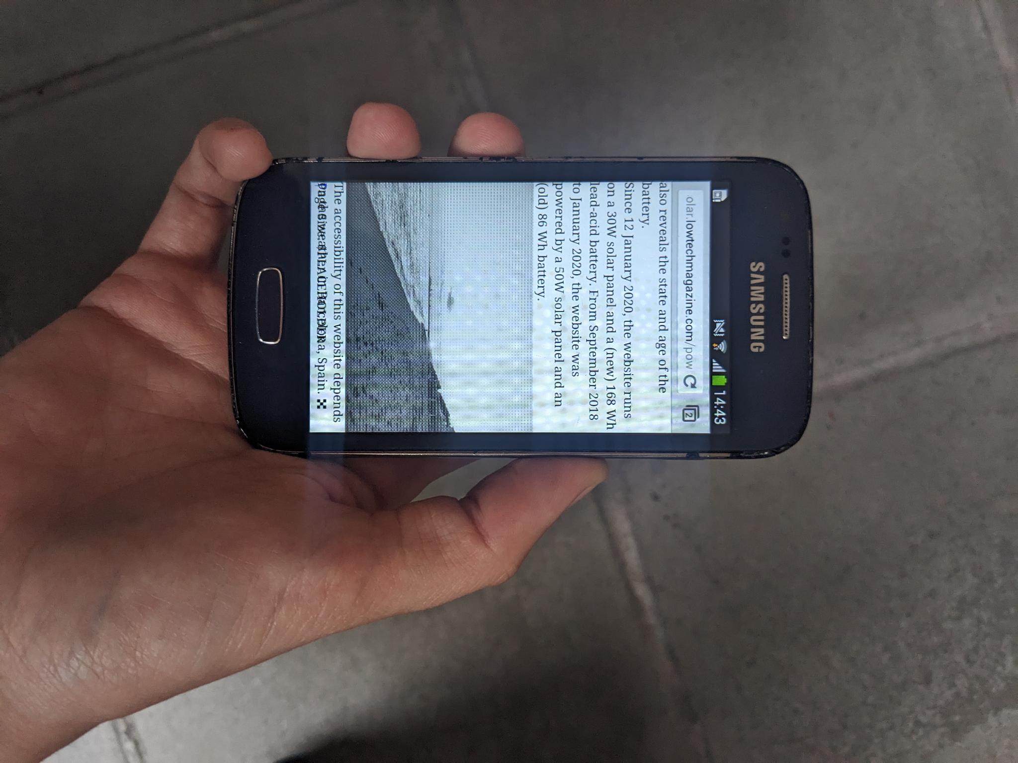 An obsolete phone loading a server