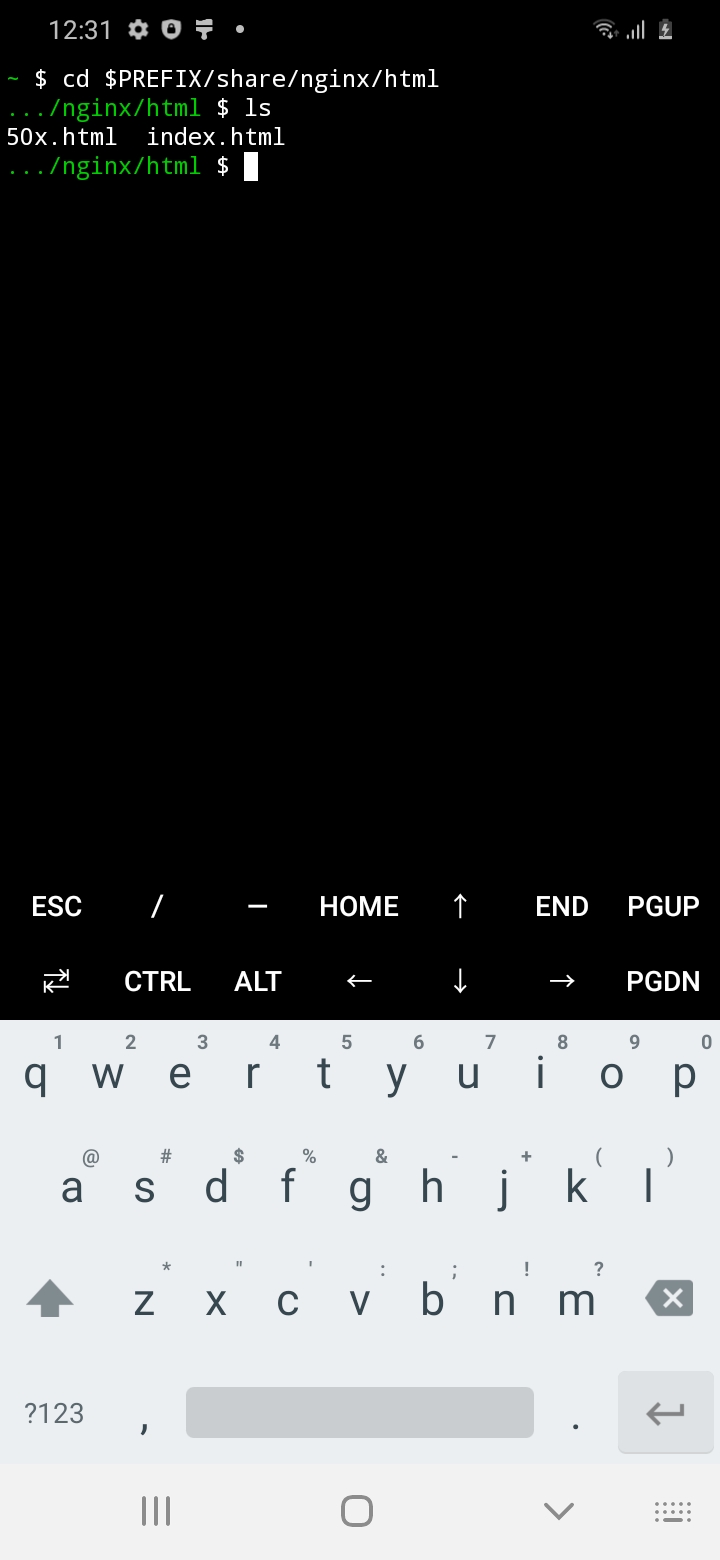 Going into nginx file/folder tree
