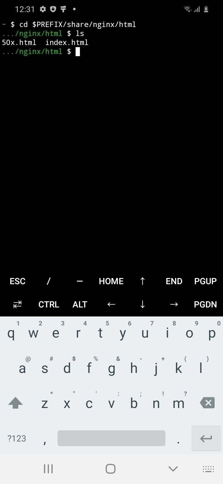 Going into nginx file/folder tree