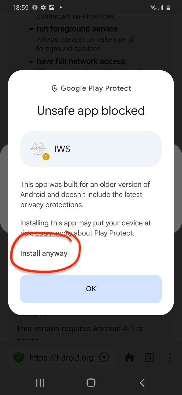 Clicking on installing anyways for apps you trust.