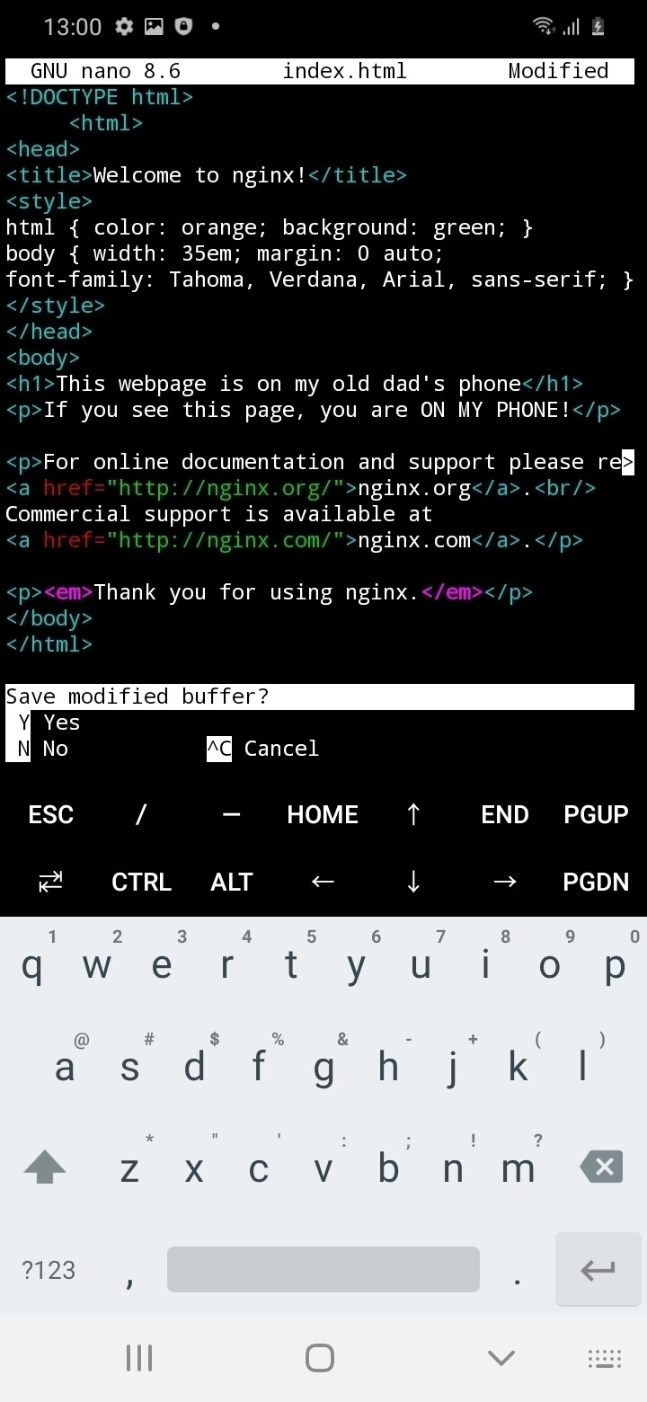 Opening the webpage in phone