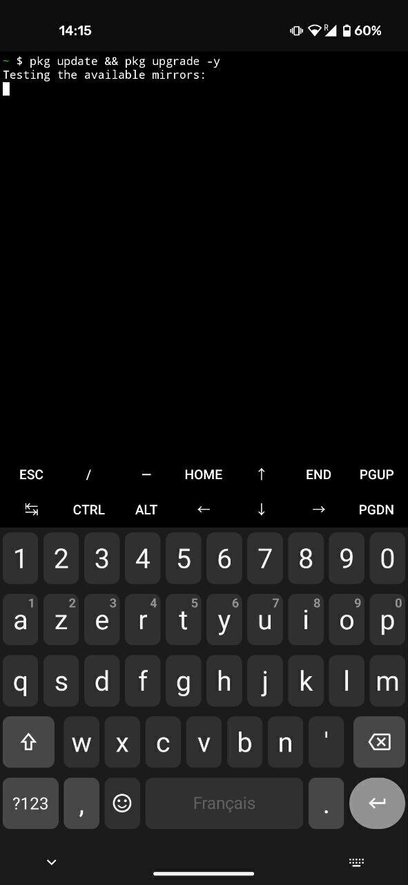 Using pkg install in Termux