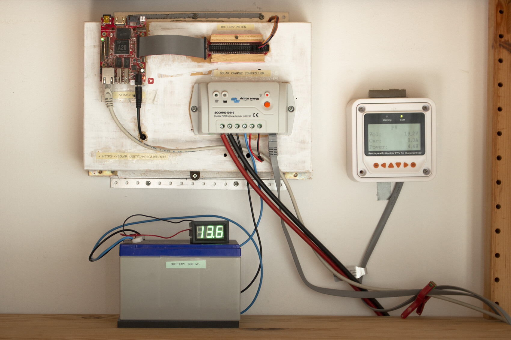 Low-tech Magazine hosts their website on their own mini-computer that is solar-powered. The server that runs Low-tech Magazine. Photo Marie Verdeil (license cc-by-sa-nc).