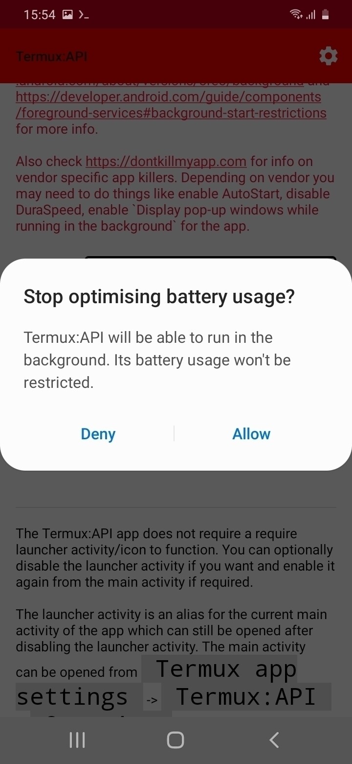 Accepting prompt from Android