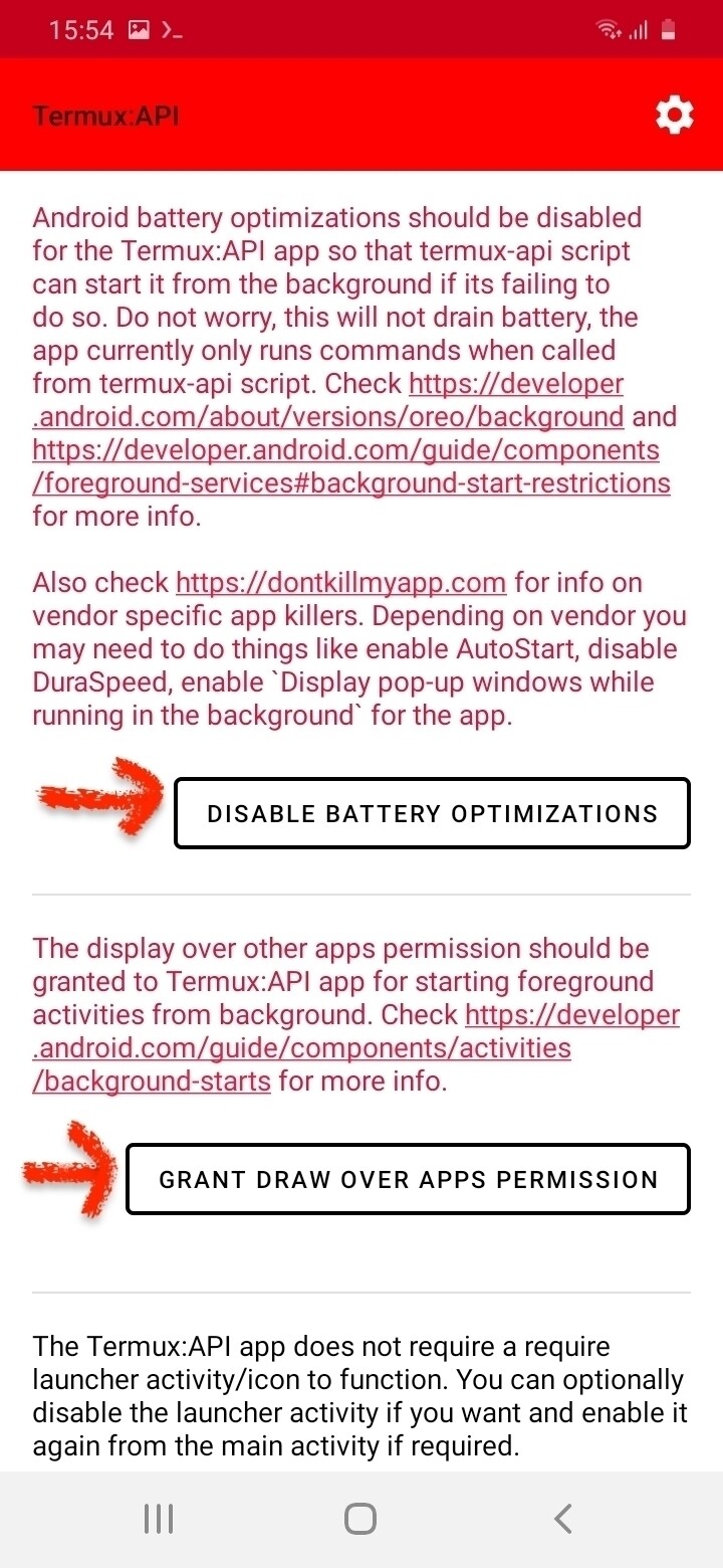 Clicking on battery optimisation and grant access to display over other app in the settings.