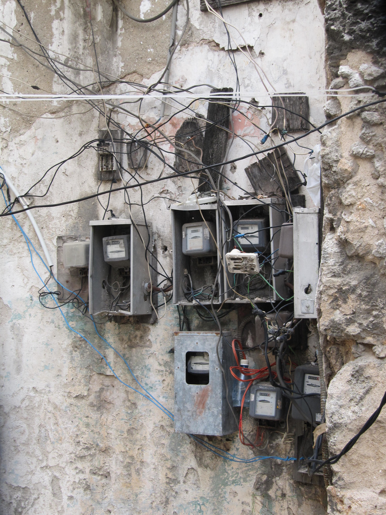 Let's not forget that internet and electricity aren't available everywhere at all times. "Dodgy electrics!" Open meters and cables Havana back street by Andy D'Agornen, licensed under CC BY-NC-ND 2.0.
