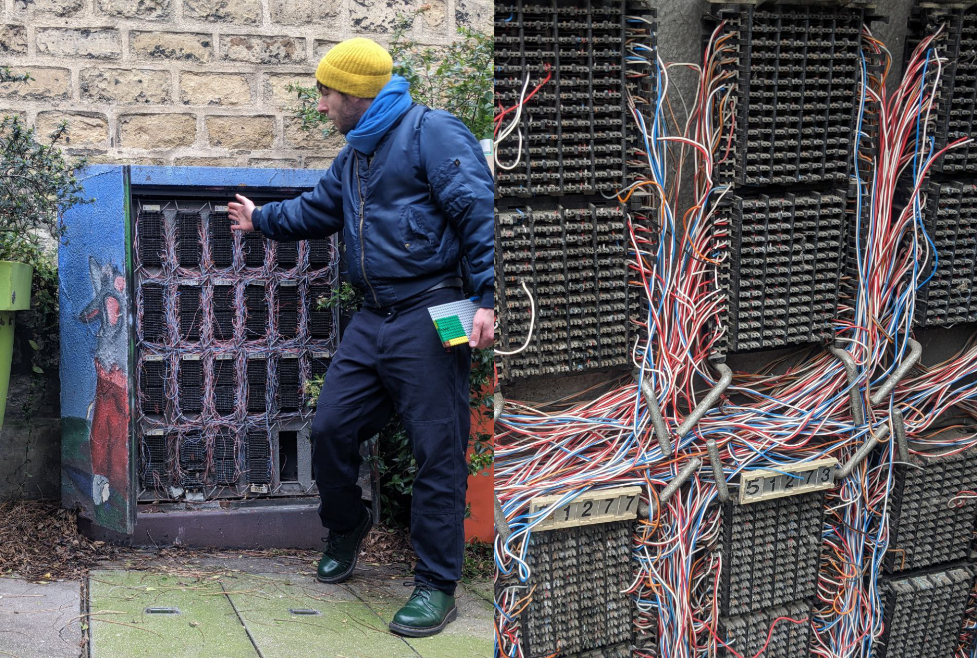 Each cable corresponds to 1 router in a nearby apartment.Internet exchange point cabinet in Paris, France, CC-BY-SA Marie Verdeil