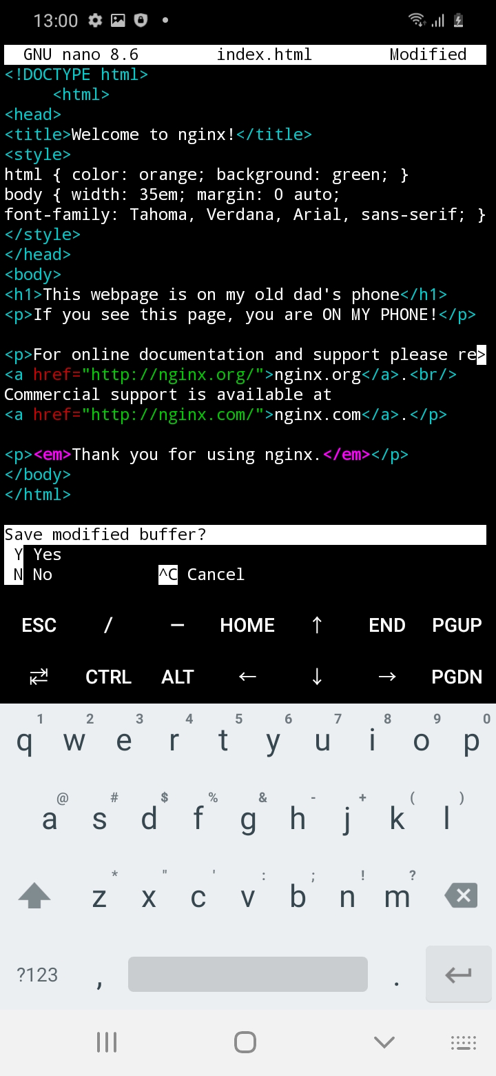 Opening the webpage in phone