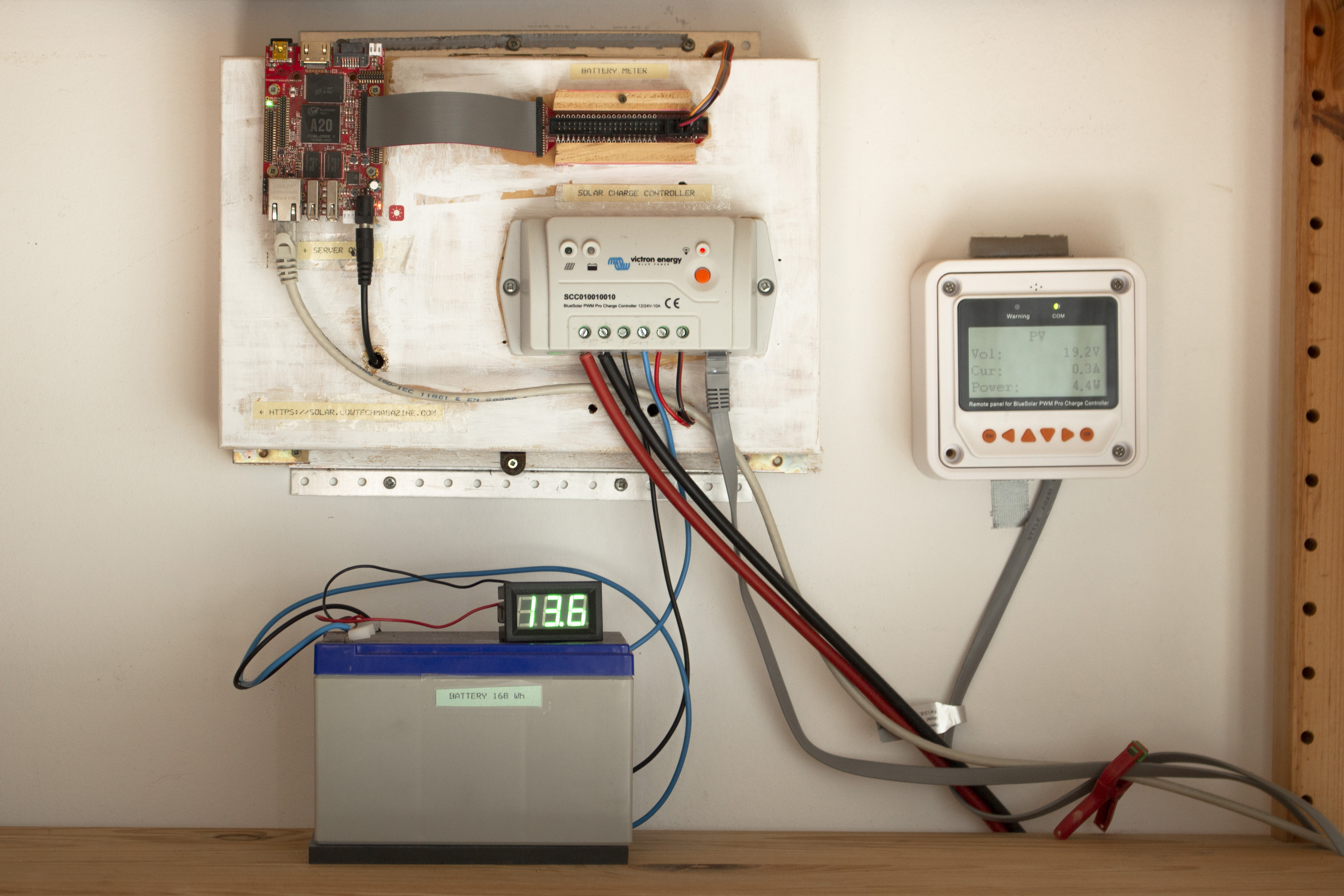 Low-tech Magazine hosts their website on their own mini-computer that is solar-powered. The server that runs Low-tech Magazine. Photo Marie Verdeil (license cc-by-sa-nc).