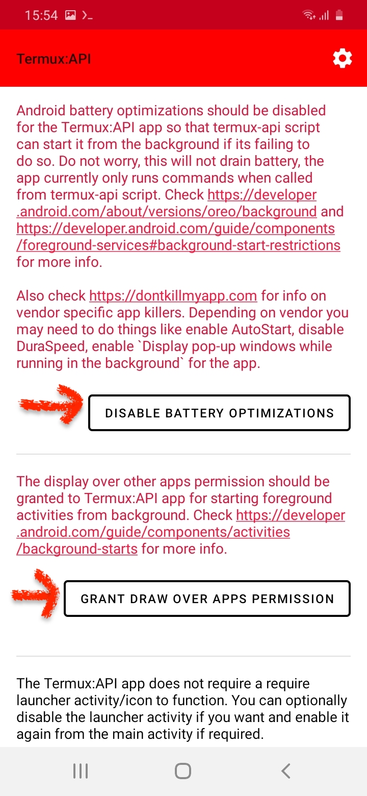 Clicking on battery optimisation and grant access to display over other app in the settings.