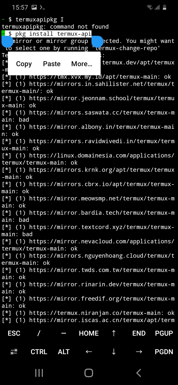 Install API within Termux